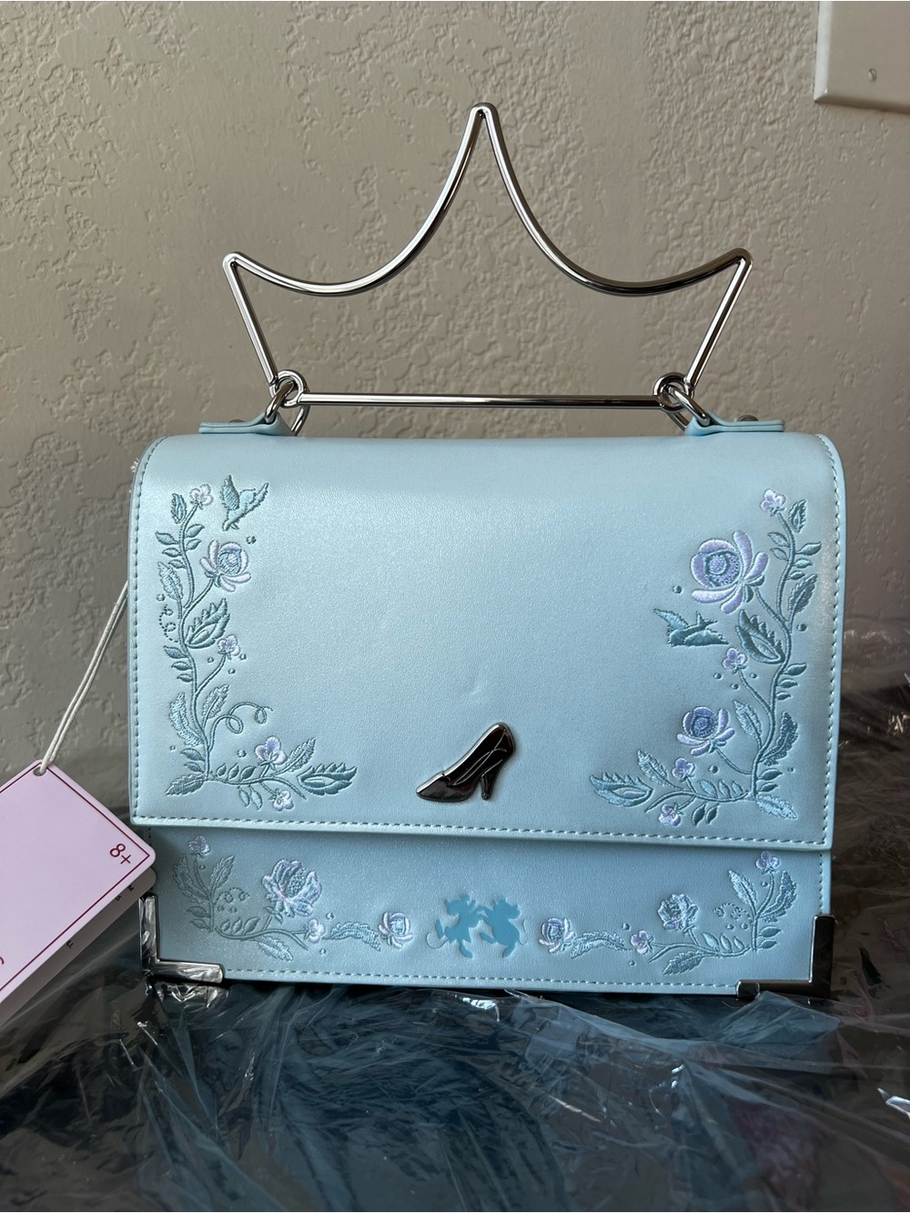 Loungefly Disney Cinderella Blue Shimmer Embroidered Crossbody Bag - NWT